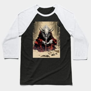 Krampus: A Yuletide Journey into Alpine Folklore on a Dark Background Baseball T-Shirt